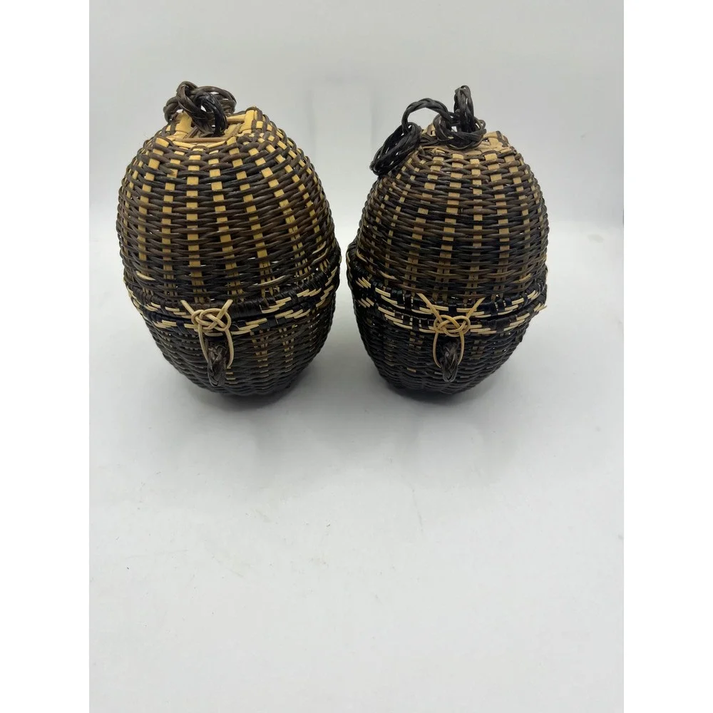 Woven Egg Shaped Trinket Box Set‎ Decorative Storage Containers